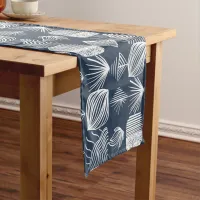 Bold Caribbean Tribal Mudcloth: Navy Blue& White,  Short Table Runner