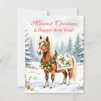 Shetland Pony Personalized Christmas Postcard
