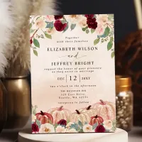 Rustic Modern Pumpkins Country Fall Wedding   Invitation