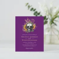 Gothic Skull Sunflower Purple Halloween Wedding