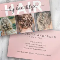 Modern Photo Typography Hair Stylist Business Card