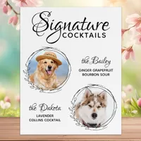 Signature Cocktails Pet Wedding Drink Dog Bar Foam Board