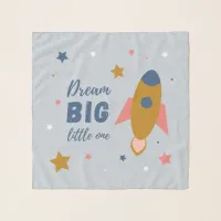 Dream Big Little One Cute Cartoon Space Rocket Scarf