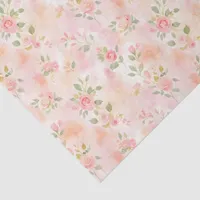 Abstract Watercolor Small Peach Pink Flowers Tissue Paper