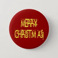 Merry Christmas Starry Night Font Pinback Button