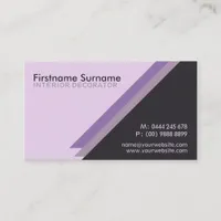 Purple Angles Stylish Interior Decorator w/ Logo Business Card