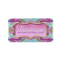 Pink Psychedelic Thank You Sticker Labels