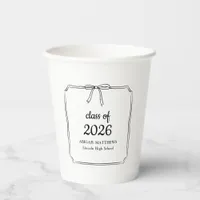 Elegant Whimsical Simple Bow Custom Graduation Paper Cups