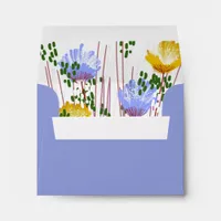 Abstract floral insert Stationery Colored Envelope