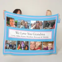 Personalized Family Photos | Gifts for Grandma Fleece Blanket