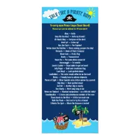 Talk Like a Pirate Day Phrases Sheet Dark Blue Rack Card