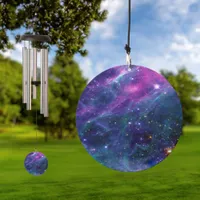 Tarantula Nebula & Stars Blue Abstract Galaxy Hue Wind Chime