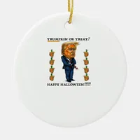 Trumpkin Or Treat Classic Ceramic Ornament