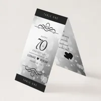 Chic 70th Platinum Wedding Anniversary Tent Cards