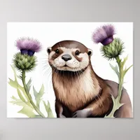 An otter with a thistle poster