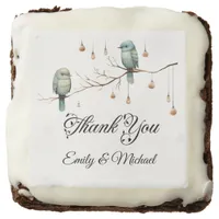 Rustic Woodland Love Birds Celebration Brownie