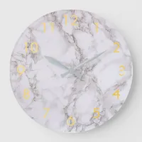 Marble gold classic large clock