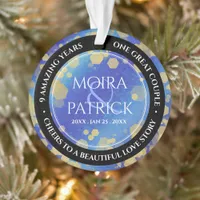 Elegant 9th Lapis Lazuli Wedding Anniversary Ornament