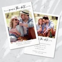 Calligraphy Script Modern Photo Wedding Save The Date