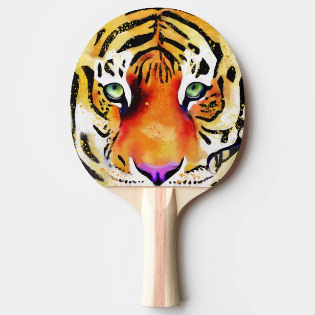 Capturing the Majesty: A Tiger's Gaze Ping Pong Paddle