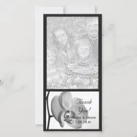 White Orchid Wedding Thank You Photo Card