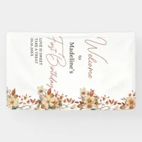 Modern Chic Wildflower 1st Birthday Girl Banner