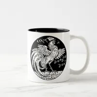 cock-a-doodle-doo Two-Tone coffee mug