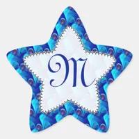 Monogram Blue Purple Star Sticker