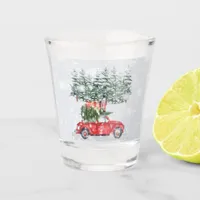 Snowing Red Car Christmas Tree and Gifts, ZSSP Shot Glass