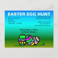 Budget Painted Eggs Easter Egg Hunt Invitation Postcard