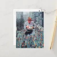 Run Run The Denist is Coming A Surreal Collage  Postcard