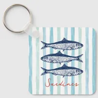 Fisherman Aesthetic Sardines Stripes Keychain