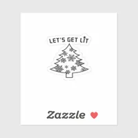 Let's Get Lit Christmas Tree Holiday Lights Essent Sticker