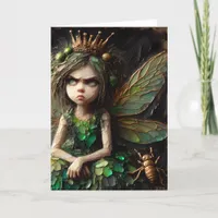 Annoyed Fairy Golden Insect Card