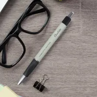 Sage green custom monogram name script pen