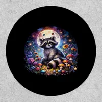 Whimsigoth Raccoon By Moonlight, Cute Colorful Fan Patch