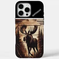 Carved Moose In The Woods iPhone 16 Pro Max Case