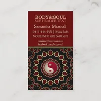 Mandala Gold Red YinYang New Age Business Cards