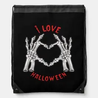 Halloween Skeletal Hands Heart Funny Saying  Drawstring Bag