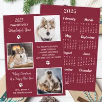 Pet Year in Review Custom Dog Photo 2025 Calendar  Holiday Card
