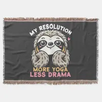 Sloth Yoga Throw Blanket - More Yoga Less Drama