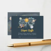 Outer Space Birthday Galaxy Sun Moon Stars Planets Enclosure Card