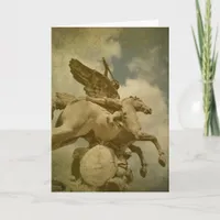 Angel and Horse Statue Card