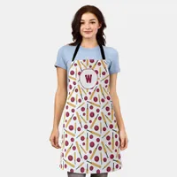 Cricket Bats and Balls Cricketer Monogram Apron