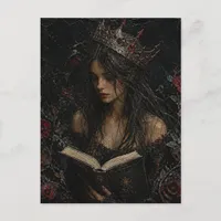Dark Fantasy Queen Reading Postcard