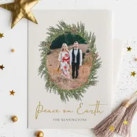 Elegant Rustic Christmas Wreath Holiday Photo