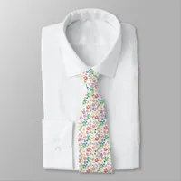 Modern Colorful Small Flowers Pattern Neck Tie