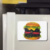 Double Deluxe Hamburger with Cheese Flexible Magnet