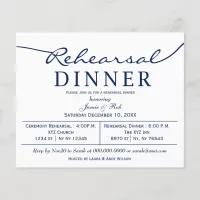 Budget Simple Navy Rehearsal Dinner Invitation