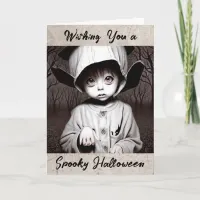 Happy Halloween | Creepy Child in Weird Costume Card